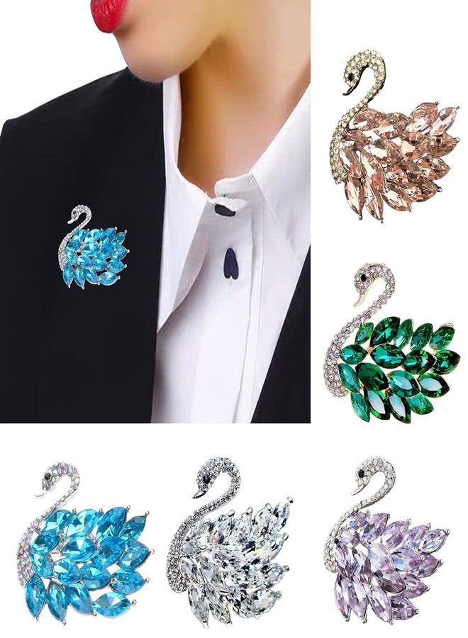 KAKASEA Women Swan Shaped Collar Pin Swan Brooch Fashion Swan Cloth Jewelry Corsage Pins Alloy Gift for Women - Image 2